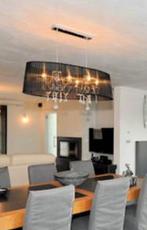 Lustre baroque noir et argenté, Ophalen, Zo goed als nieuw, Glas, Baroque