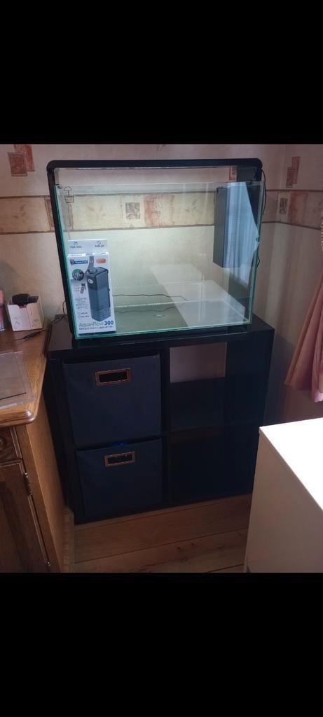 Aquarium 80L met kast + filter, Dieren en Toebehoren, Vissen | Aquaria en Toebehoren, Zo goed als nieuw, Ophalen