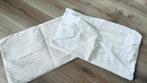 2 housses de coussin 40x65cm blanc et beige velours, Gebruikt, Tweepersoons, Ophalen of Verzenden, Wit