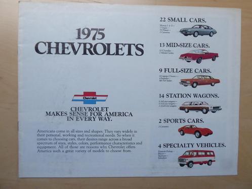 USA gammabrochure CHEVROLET, inclusief Corvette, 1975, Livres, Catalogues & Dépliants, Envoi