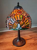 Antieke tiffany stijl tafellamp pauw (Groot), Ophalen