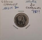 Italië - Vittorio Emanuele 20 centisimi 1863 M BN prachtig, Verzenden