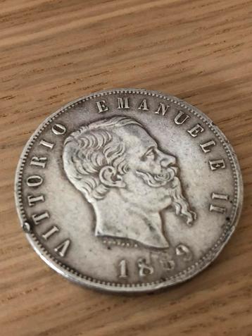 Pièce 5 Lire d’argent Vittorio Emanuele II 1869 beschikbaar voor biedingen
