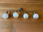 Plafond lamp met 4 ronde matte bollen, Huis en Inrichting, Lampen | Spots, Ophalen, Gebruikt, Metaal of Aluminium, Plafondspot of Wandspot