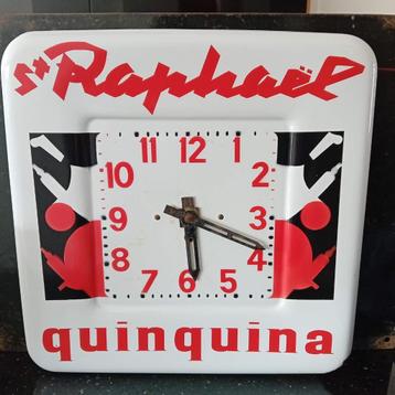 Horloge en émail St Raphaël, Enlèvement ou Envoi, Utilisé, Panneau publicitaire