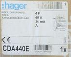 HAGER 4P 40A 30mA differentieel, Doe-het-zelf en Bouw, Ophalen, Nieuw, Schakelaar