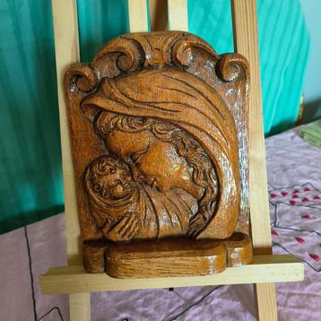Gipsen sculptuur "Maria & kind" beschikbaar voor biedingen