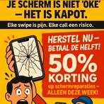 Telefoon Kapot? Laat je niet oplichten.50% Korting!, Garantie, Mobiele-telefoonreparatie