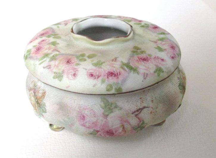 Antiek Royal Bayreuth porseleinen haar ontvanger, ca 1900-20, Antiek en Kunst, Antiek | Porselein, Ophalen of Verzenden