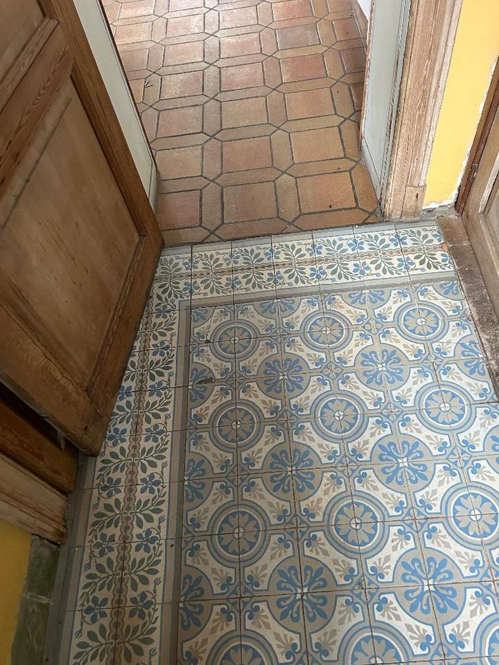 Lot Carreaux en ciment anciens 13m2, Bricolage & Construction, Dalles & Carrelages, Utilisé, Carrelage de sol, Autres matériaux