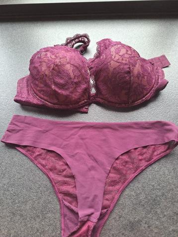 Soutien et slip Tezenis bordeaux 75B - Neuf!