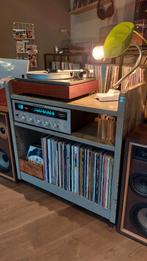 Vintage industrieel platenkast. Vinyl LP schap rolwagen, Ophalen