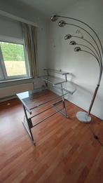 Modern glazen hoekbureau, Huis en Inrichting, Ophalen, Gebruikt, Bureau