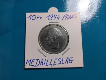België 10 frank nikkel 1974 FR -  Boudewijn  - Medailleslag  beschikbaar voor biedingen