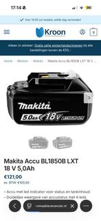 Makita batterijen 5.0AH Nieuw, Doe-het-zelf en Bouw, Gereedschap | Machine-onderdelen en Toebehoren, Ophalen, Zo goed als nieuw