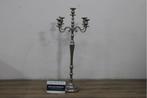 5-Armige Zilverkleurige Hoge Staande Kandelaar, Antiek en Kunst
