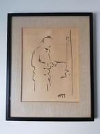 Abstracte inkttekening - gesigneerd en gedateerd, Enlèvement