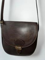 VTG DELVAUX crossover taupe schoudertas goudkleur  ‘D’ gesp, Ophalen of Verzenden, Gebruikt