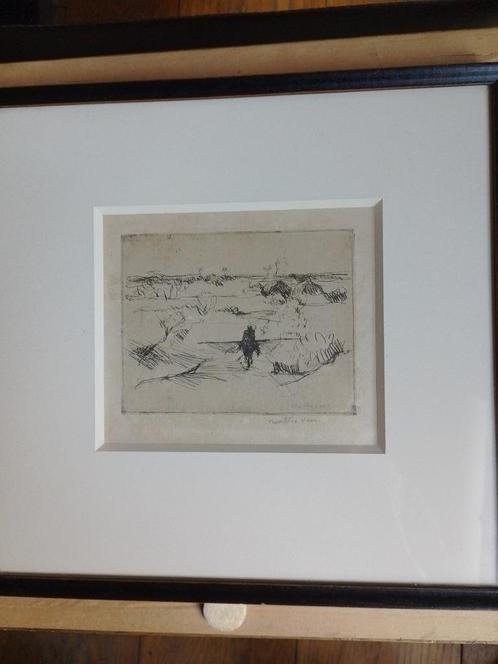 Walter Vaes  1882 - 1958  Ets  Garnaalvisser, Antiek en Kunst, Kunst | Etsen en Gravures, Verzenden