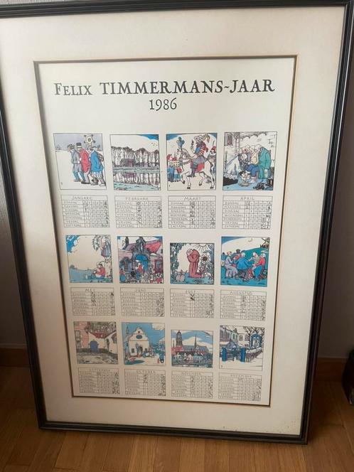 Felix Timmermans sfeerkalender in lijst ️, Antiek en Kunst, Kunst | Litho's en Zeefdrukken, Ophalen