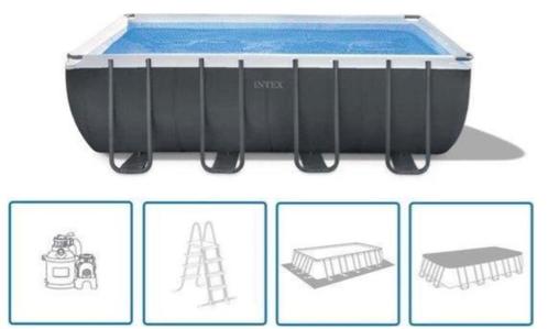 Intex Ultra XTR Rechthoekig Frame Pool 549x274x132 cm incl., Tuin en Terras, Zwembaden, Gebruikt, Opzetzwembad, 120 cm of meer