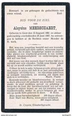 Bp. Meerschaert Aloyius. ° Gent 1881 † Gent 1907, Verzamelen, Bidprentjes en Rouwkaarten, Ophalen of Verzenden, Bidprentje