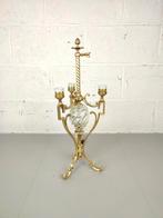 Vergulde bronzen tafellamp met glazen ei, Antiek en Kunst, Ophalen of Verzenden