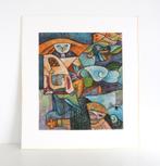 Modern abstract figuratief schilderij B. Long , Antiek en Kunst, Ophalen