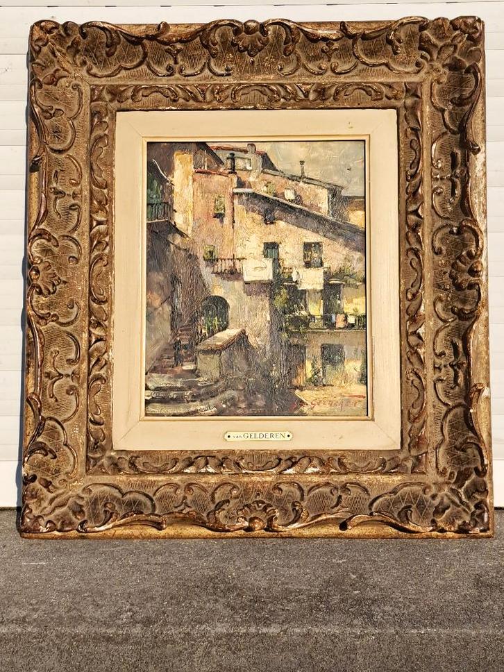 huile sur panneau signe simon van gelderen, Antiquités & Art, Art | Peinture | Classique, Enlèvement ou Envoi