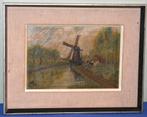 Molen - Oude schilderij - Olie op doek - Gesigneerd, Ophalen of Verzenden