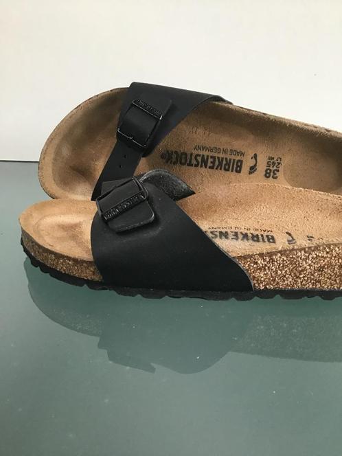 Gratis Verzenden | Birkenstock Madrid zwarte slippers 38, Kleding | Dames, Schoenen, Zo goed als nieuw, Slippers, Zwart, Verzenden