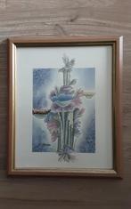 Aquarel bloemen (abstract), Antiek en Kunst, Ophalen of Verzenden