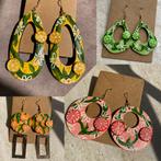 Nieuw! Handbeschilderde Oorbellen Fruity Collectie‍ SALE🍋, Overige materialen, Hangers, Overige kleuren, Nieuw
