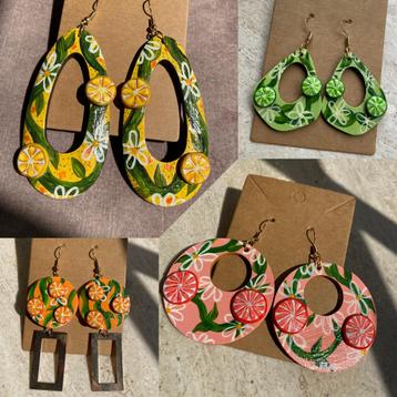 Nieuw! Handbeschilderde Oorbellen Fruity Collectie‍ ByJ&S🍋 beschikbaar voor biedingen