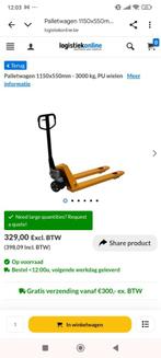 Transpalette 1150x550mm - 3000 kg, Roues PU, Ophalen, Nieuw