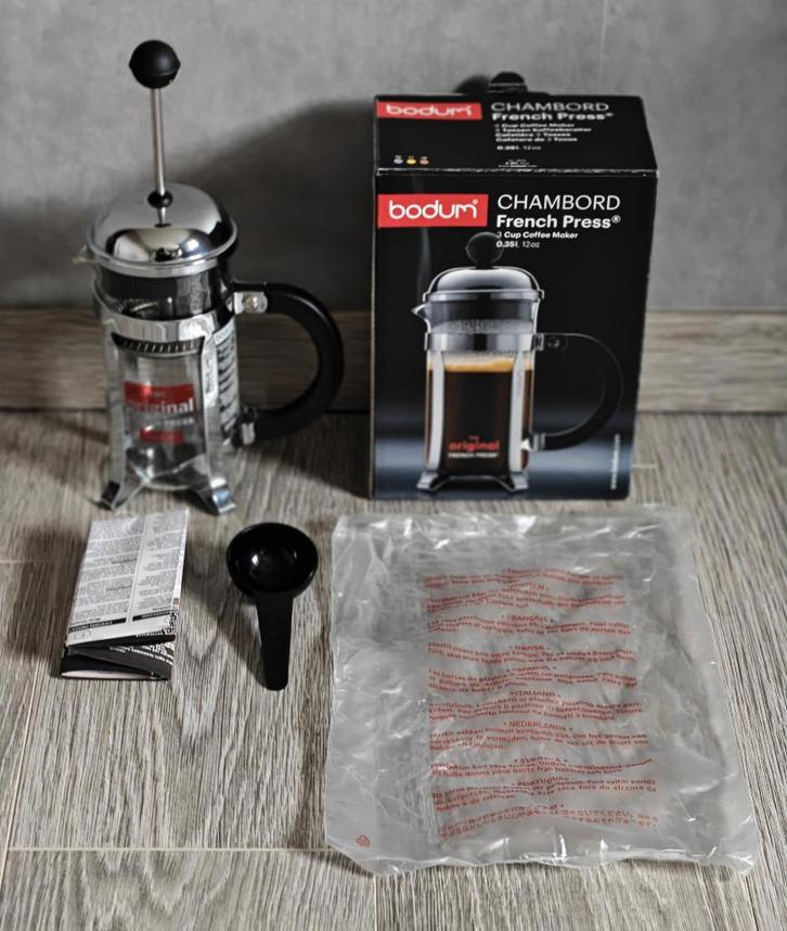 Bodum Chambord French Press Cafetière - Borocilicate glas, Elektronische apparatuur, Koffiezetapparaten, Nieuw, Gemalen koffie
