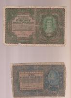 Pologne 500 et 100 Marek - 1919, Timbres & Monnaies, Billets de banque | Europe | Billets non-euro, Série, Enlèvement ou Envoi