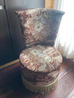 Vintage bloemen boudoir Stoel/ Fauteuil, Huis en Inrichting, Fauteuils, Minder dan 75 cm, Zo goed als nieuw, Hout, 100 tot 125 cm