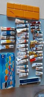 35 tubes de gouache, 2 boîtes de gouache, mines de plomb, et, Enlèvement ou Envoi, Utilisé