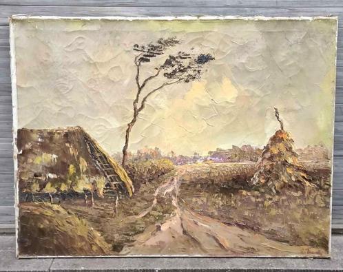 Huile sur toile paysage signe Lucien franck, Antiek en Kunst, Kunst | Schilderijen | Klassiek, Ophalen of Verzenden
