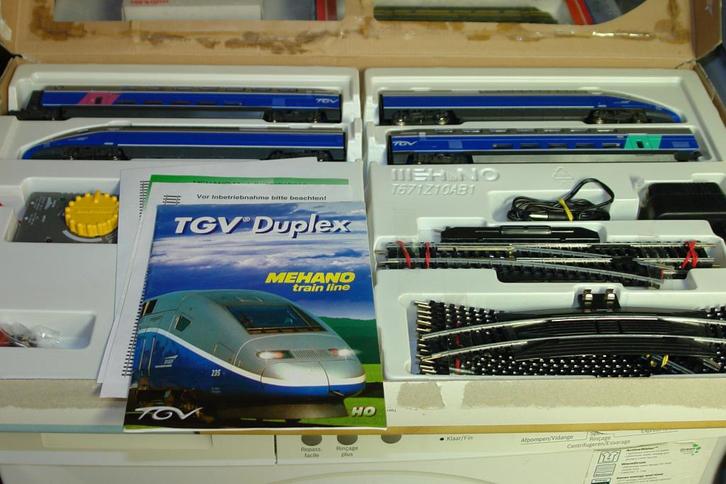 MEHANO SNCF COFFRET DE DEPART TGV DUPLEX HO CC/DC, Hobby en Vrije tijd, Modeltreinen | H0, Zo goed als nieuw, Treinset, Gelijkstroom