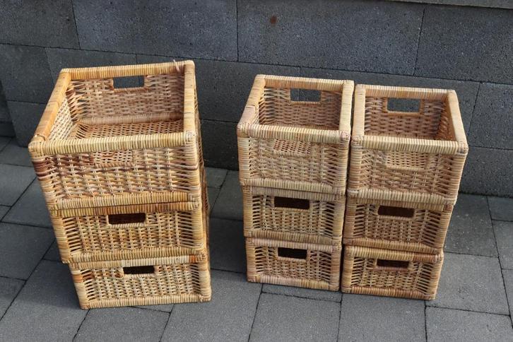 Rieten mandjes, Huis en Inrichting, Woonaccessoires | Schalen en Manden, Gebruikt, Mand, Rechthoekig, Riet, Ophalen