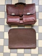 lederen boekentas en aktetas, Ophalen, Bruin, Aktetas of Boekentas, Leer