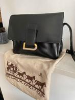 Zwarte porrier handtas delvaux, Ophalen of Verzenden, Gebruikt, Zwart, Schoudertasje