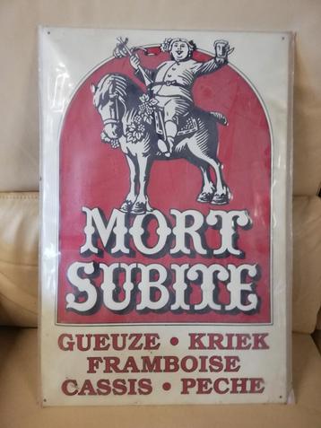 Plaque acier bière "mort subite"  disponible aux enchères