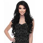 Pruik lang zwart haar met krullen model Boston kleur 1b, Handtassen en Accessoires, Uiterlijk | Haarverzorging, Verzenden, Nieuw