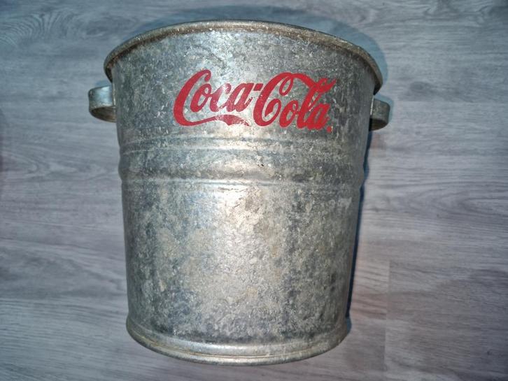 Grijze ijzeren emmer van Coca Cola, Verzamelen, Merken en Reclamevoorwerpen, Nieuw, Overige typen, Ophalen of Verzenden
