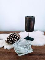 Vier glazen onderleggers voor kaarsen, Huis en Inrichting, Ophalen of Verzenden