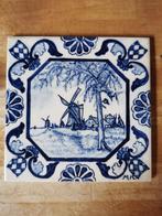 Tegel 15x15 cm in Delfts blauw, handgeschilderd., Ophalen of Verzenden