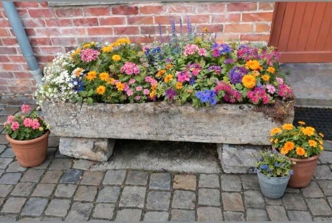 Trog voederbak voor paarden arduin als plantenbak, Tuin en Terras, Bloembakken en Plantenbakken, Ophalen